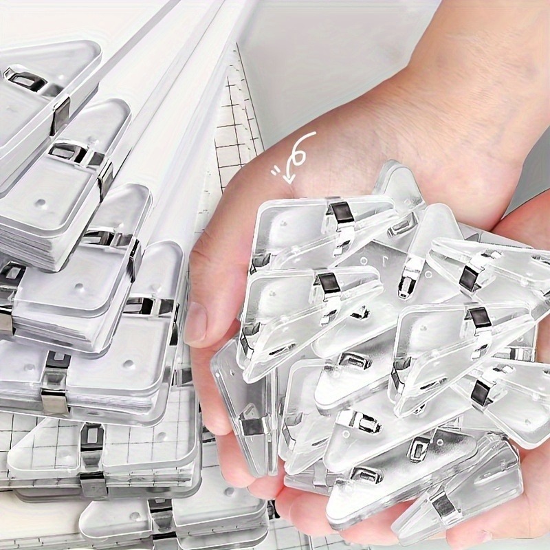 Binder Clip Assorted - مجموعة مشابك مثلثة شفافة مكونة من