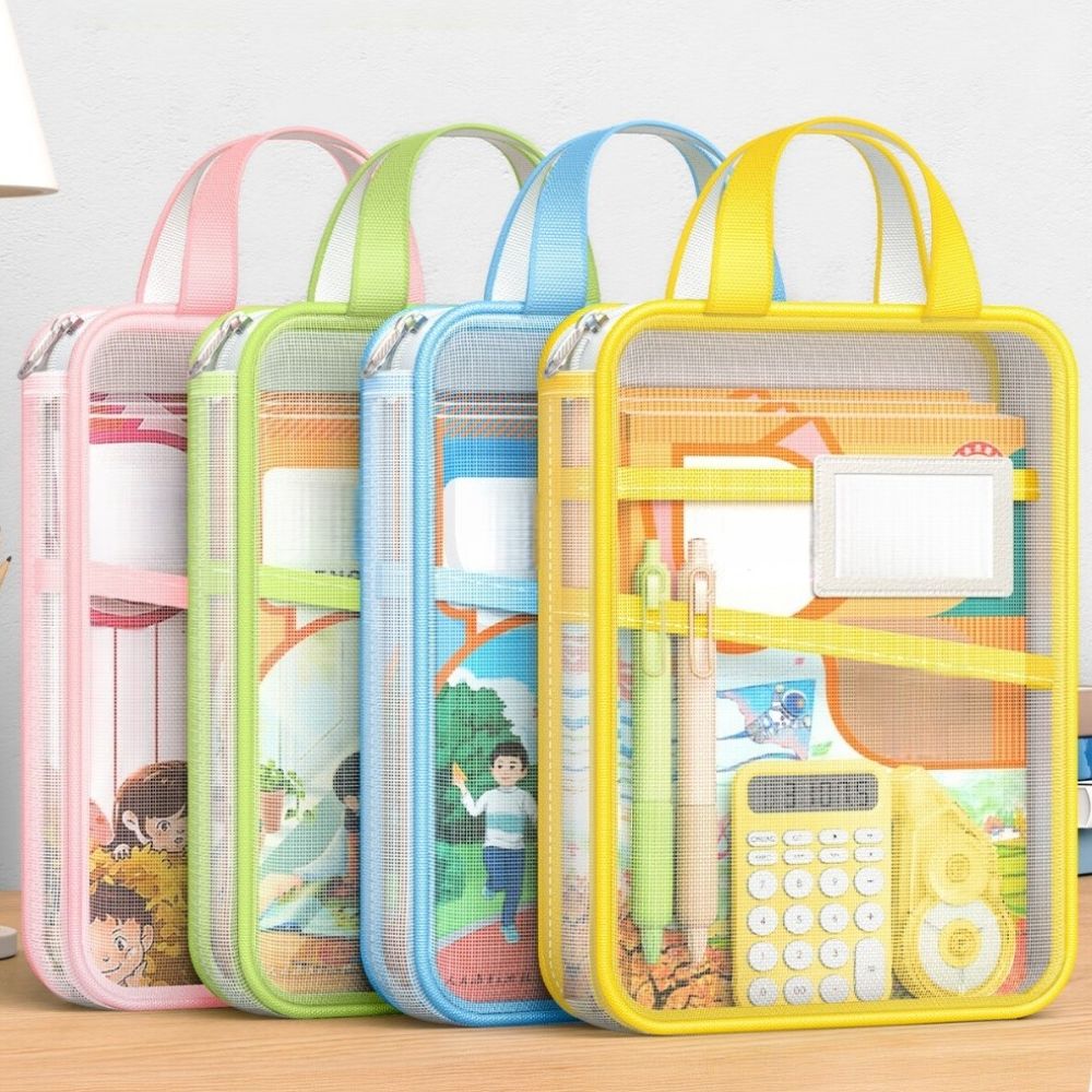 Stationery Supplier - حقيبة تخزين قرطاسية شبكية بثلاث طبقات،