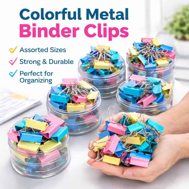 40 قطعة/مجموعة مشابك ورق معدني - مراجعة Binder Clip Assorted وسعره