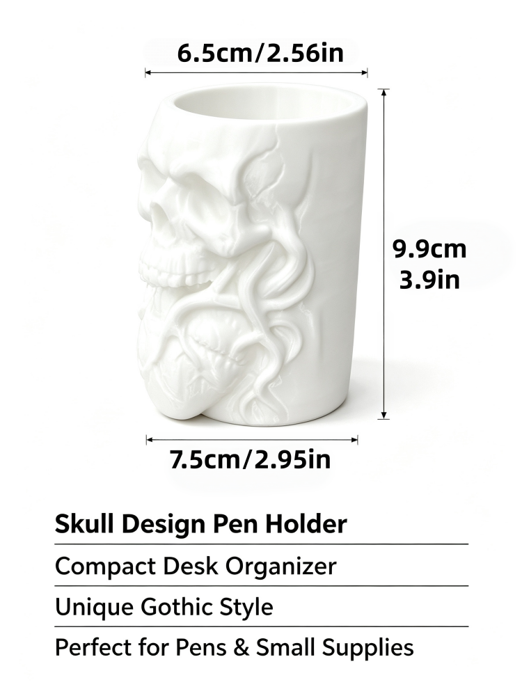حامل أقلام بتصميم جمجمة وقلب ب - مراجعة Stationery Office Supply Store وسعره
