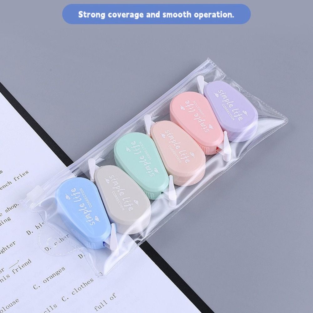 6 قطع/مجموعة شريط تصحيح صامت ب - مراجعة Correction Tape Roller وسعره