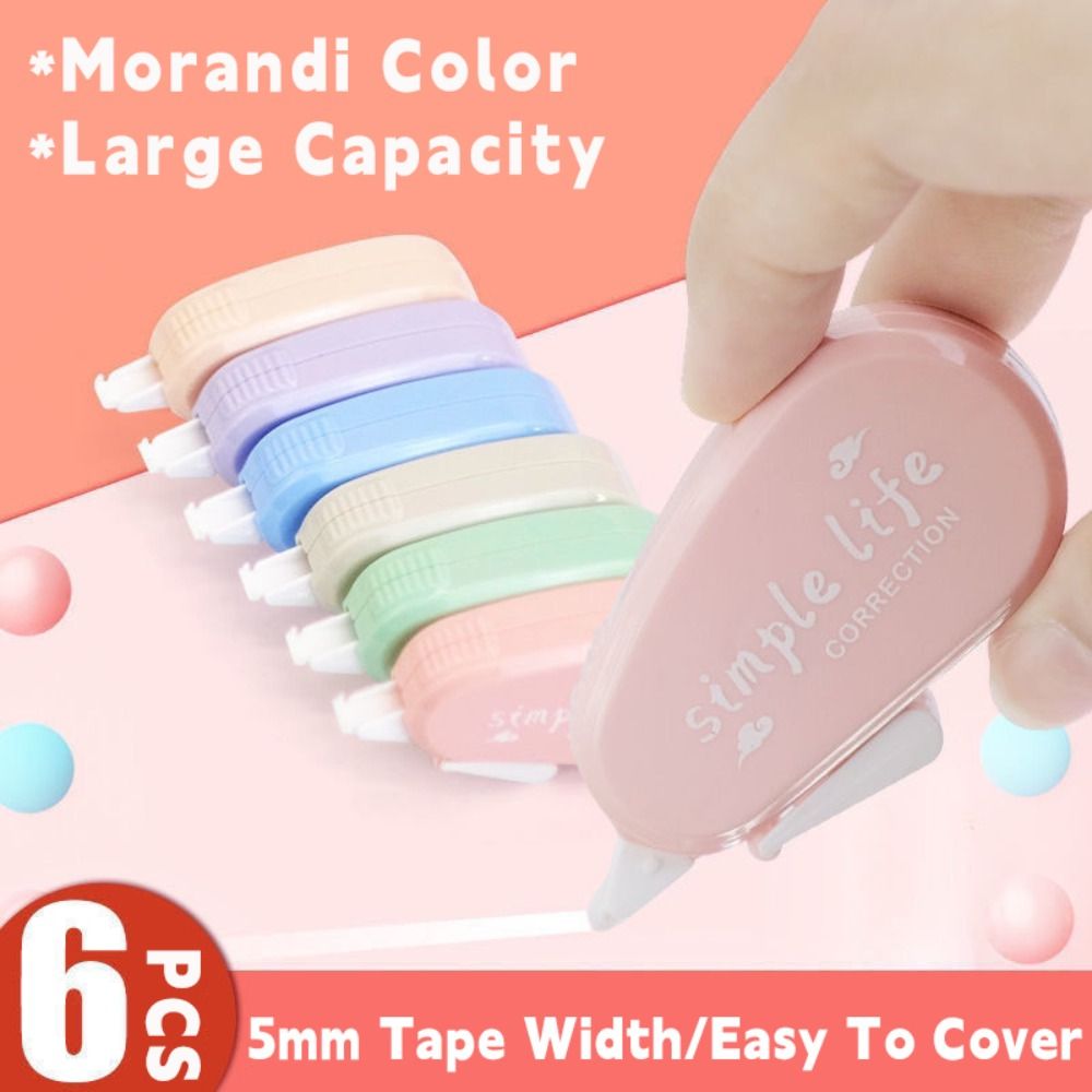 6 قطع/مجموعة شريط تصحيح صامت ب - مراجعة Correction Tape Roller وسعره